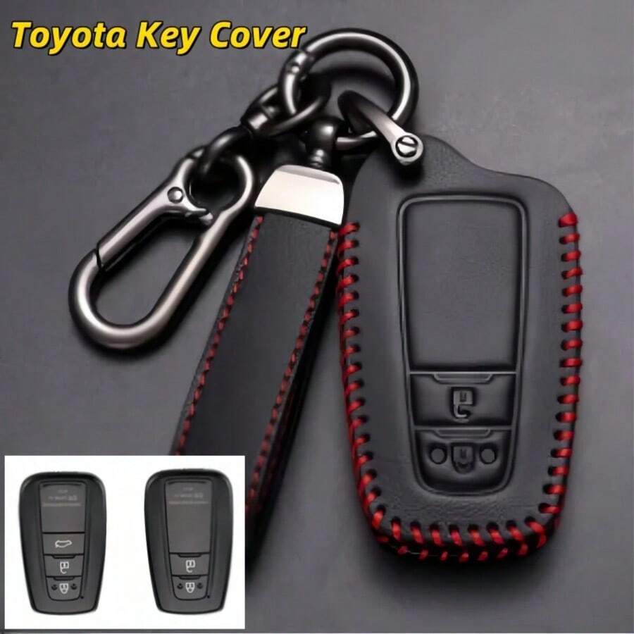 Leather Car Key Case Full Cover Shell For Prius Camry Corolla CHR C-HR RAV4 Land Cruiser Prado Keychain Accessories - one-size - View 1