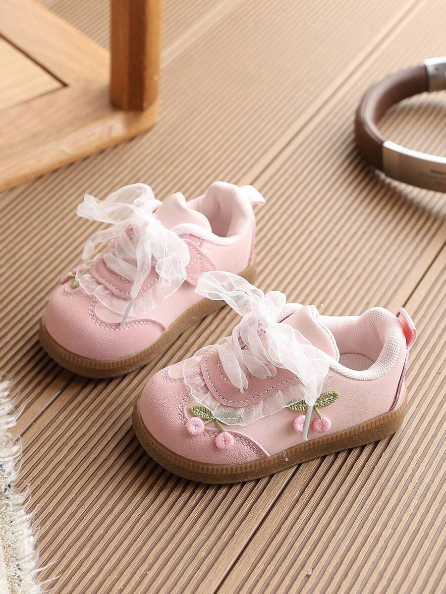 1 Pair Sweet Soft Sole Comfortable Cute Girls Baby Sneakers - Pink - View 1
