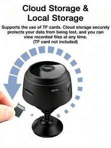 GENAI Mini WiFi Camera, Supports Real-Time Remote Viewing, Two-Way Audio And Motion Detection, Suitable For Home And Pet Monitoring - Black - View 6