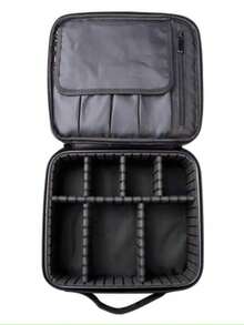 1pc Makeup Case Large Capacity Multifunctional Cosmetic Bag Storage Box - Black - View 2