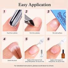 Beetles 2Pcs 15ml Nail Dehydrator & Protein Primer Set, HEMA-Free Bonding Prep Kit For Gel Polish, Acrylic Nails And Nail Extensions - 2Pcs 15ml Nail Dehydrator & Protein Primer Set - View 7