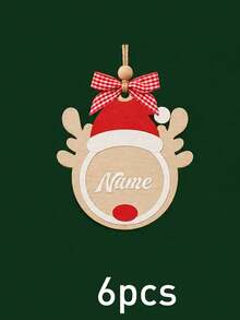 Custom Wooden Christmas Tree Ornament, Personalized Name Santa Hat Holiday Decor, Festive Rustic Christmas Style, Customized Hanging Wall Decoration, Customizable Name Tree Ornament, Christmas Party Decor, Holiday Keepsake Gift, Christmas Gift 2026 - Style B - View 31