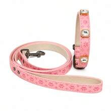 1pc Non-Choke Pet Dog Collar, Customized Pattern With Rhinestone Inlay, Suitable For Small And Large Dogs And Cats, Cat Leash, Leather Collar - Multicolor - View 20