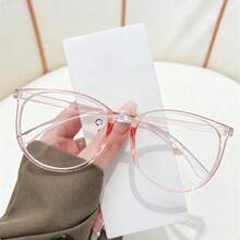 2pcs/1pc Unisex Clear Lens Glasses, Available In Black, Pink And Transparent Frames. Suitable For Students To Wear After Returning To School, For Reading, Computer, Gaming, Watching TV Or Using Phone. - Transparent - View 4