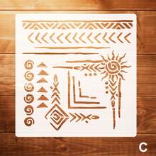 Large Size - Totem Stencil, Reusable And Washable Hollow Painting Mold, Suitable For Crafts, Oil Painting, Home Decor, Wall Art, Card Making, Canvas Art And Scrapbooking - C - View 9