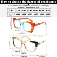 6pcs Fashion Large Frame Reading Glasses Set, Leopard/Contrast/Patchwork/Classic Solid Color Unique Color Reading Glasses, Comfortable Spring Temple, Daily/Work/Party/Holiday Gift, Multi-Scenario Essential Women's Reading Glasses Large Combo Pack - Multicolor 1 - View 4