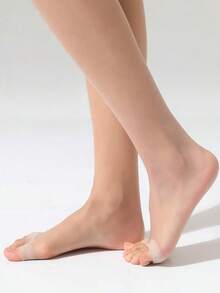 1pc Women's Open Toe Ultra-Thin Pantyhose, Extremely Sheer Invisible Tights, Breathable & High Elastic, Natural Nude Color, Suitable For Summer, Matching Sandals, Daily Wear And Office Wear - Apricot - View 2