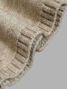 Cardigan Rajut Kabel Musim Gugur Wanita, Leher Bulat, Lengan Panjang, Kancing Depan, Potongan Ramping, Sweater Rajut untuk Wanita, Pakaian Musim Gugur - Khaki - View 6
