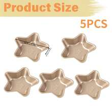 Mini Fluted Tube Pan 4 Inch, Carbon Steel Nonstick Heart Star Baking Mold, Cupcake Bread Bavarois Brownie Tray - Multicolor - View 15