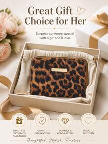 Wallets For Women Leopard Print Wallet, PU Leather Zip Around Clutch, Gold Hardware Purse, Halloween Party Essentials - Multicolor - View 8