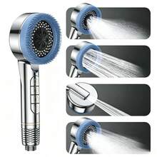 1pc/3pcs Powerful Pressurized Shower Head Bathroom Bath Filter Shower Head Spray Massage Lotus Shower Head Handheld Spray/Set With 1.5m Shower Hose ABS Bracket Set - Silver - View 2