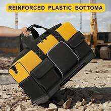 Electrician Oxford Cloth Tool Bag With Hard Plastic Base, Wear Resistant Heavy Duty Handheld Hardware Storage Bag,Father's Day Birthday Gift For Dad, Mechanic & Electrician, Brings & Effortless Working ExperienceNo Plastic Base For This Tool Bag - Tool Kit - View 1