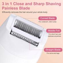 1pc 5-In-1 Electric Hair Remover Multifunctional USB Rechargeable Women's Digital Display Shaver Nose Hair Eyebrow Private Area Trimmer Set - View 6
