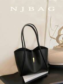 New Luxury Solid Color Versatile Women's Shoulder Handbag, Commute Office - Black - View 1