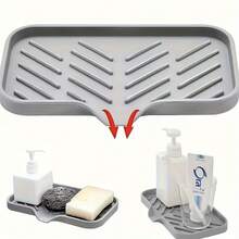 1pc Soap And Sponge Storage Tray, Not Suitable For Food Contact; Suitable For Kitchen Sink Countertop Storage - A - View 5