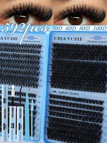 576/592/640pcs Of SD Curly Eyelashes,Popular In Europe And America,With High-Capacity False Eyelashes;Natural And Soft False Eyelashes,Suitable For Homemade Eye Makeup And Beauty;Durable And Thick False Eyelashes,Suitable For Halloween And Christmas - Multicolor - View 15