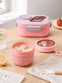 SEAL LOCK Large Capacity School Lunch Box, Adult Bento Box, Lunch Container - Built-In Utensils, Microwave (Remove Lid), Lunch Bag, Suitable For Home, School, Office, Travel, Back To School, Outdoor Picnic - Multicolor - View 5