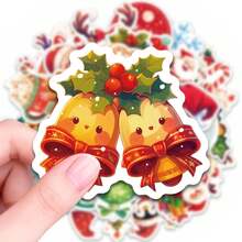50pcs PP-Mj24 Cake Christmas Stickers, Diverse Designs, Enhance Thinking And Creative Action Ability, Art Supplies, Children Sticker Toys - Multicolor - View 7
