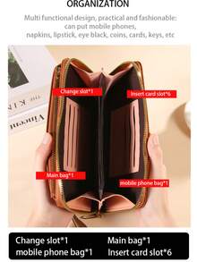 New Touchscreen Phone Bag For Women, Fashionable Dual-Use Phone Pouch, Crossbody Versatile Student Small Shoulder Bag - Multicolor - View 9