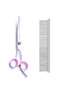 Pet Grooming Scissors Set - Professional Pet Grooming Scissors, Blue Curved Scissors, Thinning Scissors, Straight Scissors, Dematting Comb & Slicker Brush Set - Multicolor - View 10