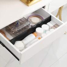 4/10/16pcs Drawer Dividers, Adjustable Drawer Organizer Boxes, Suitable For Cutlery, Socks, Underwear, Cosmetics, Etc., Can Help Organize Kitchen, Bedroom, Vanity, Black And White - Black - View 3