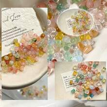 15g, 8mm/12mm Charm Gradient Acrylic Random Color Asymmetrical Beads ...