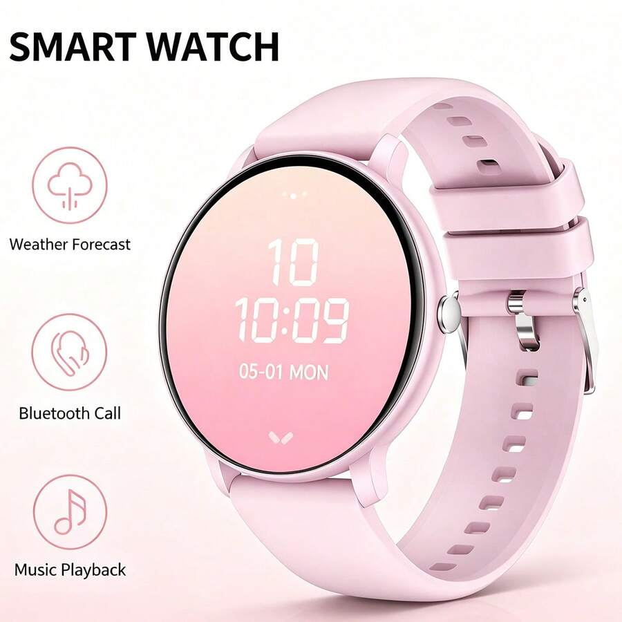 Men's & Women's Smart Sports Watch, Large Battery Capacity, Calorie Calculation, Multiple Sports Modes, Message & Call Notifications, Music Playback, Multi-Functional Smart Watch, Sports & Fashion Casual Accessory Watch, Perfect Gift For Friends & Couples, Compatible With Android & IOS - View 1