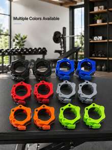 2pcs Heavy Duty Barbell Collars, Quick Release 30mm Barbell Bar Clips, Anti-Slip Safety Lock, Suitable For Gym, Weightlifting, Squat, Bench Press And Strength Training - Multicolor - View 7
