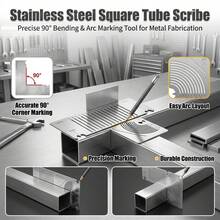 90 Degree Multi-Function Square Tube Bending Arc Ruler, Engineering Plastic Marking Tool For Metal Woodworking DIY And Industrial Fabrication - Silver - View 6