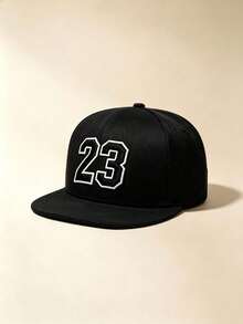 1pc Men Women 23 Number Embroidered Snapback Cap Adjustable Flat Brim Hip Hop Baseball Hat For Street Sports Daily Wear - Multicolor - View 3
