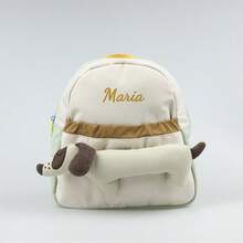 Custom Embroidered Name Dachshund Decor Colorblock Casual Backpack, Lightweight Daypack With Front Pocket, Travel Rucksack For Daily Commute School - Multicolor - View 12