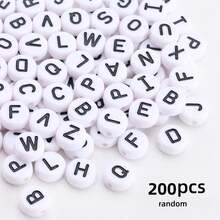 300 piezas de cuentas con letras o símbolos de 7x4mm para pulseras y collares de joyería, múltiples colores y estilos, corazón, estrella, símbolo, paz, cruz, letra - Multicolor - Ver 19