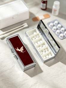 Red Vintage Angel Girl Birthday Pill Box, 7-Day Weekly Vitamin Dispenser, Also Suitable As Jewelry Box, Lightweight And Portable For Daily Medication And Travel, Designed For Women Who Value Health And Ritual, Perfect Birthday And Holiday Gift For Yourself Or Loved Ones, Adds Warmth And Healing To Daily Storage And Health Management With Vintage Angel Design And Practical Function - Multicolor - View 6