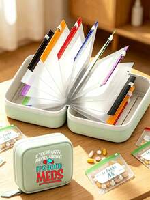 Pill Storage Box Set, Twice Daily 7-Day Large Capacity Pill Storage Box, Multi-Layer Medicine Organizer Bag, 14 Colorful Compartments, Reusable Travel Medicine Organizer Bag, Suitable For Supplements And Small Daily Items, Ideal For Health-Conscious And On-The-Go Users, Essential Medical Accessory, Dormitory Necessity, Back To School Essential - Multicolor - View 1