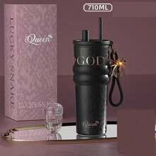 710ml Stainless Steel Metal Water Bottle With Straw And Leak-Proof Lid, Suitable For Hot And Cold Coffee Drinks - Multicolor - View 14