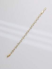 Women Elegant Zirconia Link Bracelet, Gold‑Plated Cone & Round Zirconia Design, Dainty Shiny Statement Jewelry For Dating Banquet - Small Trumpet Bracelet - View 3
