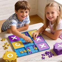 3x3 XO Tic Tac Toe Board Game, Early Education Desktop Game For Logical Thinking Training, Children's Educational Toy, Parent-Child Interactive Fun Battle Board Game, Brain-Training Logic Puzzle Board Game - Multicolor - View 6