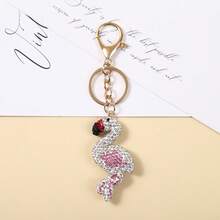 Creative PVC Full Diamond Flamingo Keychain, Women's Bag Decoration Pendant, Fashionable And Versatile Keychain Wholesale - Multicolor - View 7