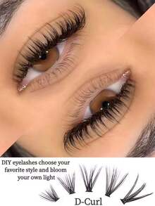 High-Rated 200 Clusters 30D Cat Eye False Eyelashes, 10-16mm Mixed Length, D Curl, DIY Natural Fluffy Dense Effect, Great Value, Suitable For Beginners, Reusable, Applicable For Daily, Party, Stage Performance, Christmas Gift - D - View 2