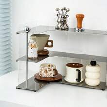 Stainless Steel Corner Shelf With Acrylic Sides, 3-Tier Kitchen Organizer - View 9