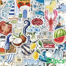 50 Mediterranean Art Style Sticker Gifts Suitable For Phone Cases, Guitar Helmets, Skateboards, Laptops, Decorative Stickers - Multicolor - View 7