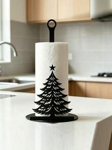 Christmas Theme Vertical Kitchen Paper Towel Holder, Santa Claus/Christmas Tree Design Holiday Home Decor Countertop Paper Towel Storage Rack - Multicolor - View 10