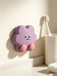 1pc Cute Wall Mount Toothbrush Holder, Punch-Free Self Adhesive Toothbrush Rack, Creative Cartoon Shape Bathroom Storage Hook, Waterproof Silicone Organizer, Keep Toothbrush Dry, Ideal For Bathroom Vanity Decor - Multicolor - View 9