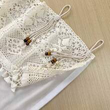1pc Bohemian Style Crochet Lace Semi-Sheer Curtain With Tassel Tieback, American Country Style Translucent Archway Partition Curtain, Suitable For Hallway, Kitchen, Bedroom And Living Room Zoning - Beige - View 10