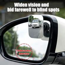 2 buah Kaca Spion Titik Buta Mobil Bentuk Persegi Bulat Cembung Sudut Lebar 360 Derajat untuk Mengemudi dan Parkir pada SUV, Truk, dan Van - A - View 4