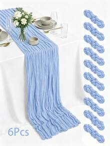 Sage Green Cheesecloth Table Runner 120 Inch Boho Gauze Table Runners, Rustic Sheer Cheese Cloth Table Runners For Wedding, Baby Shower, Birthday Party, Home Decor - Multicolor - View 65
