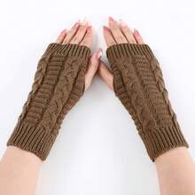 1PC Unisex Twist Fingerless Gloves, Autumn/Winter Short Half-Finger Warm Gloves, Fashion Outdoor Warm Sleeves, Simple Multi-Use, Seasonal Wear, Winter Accessory, Minimalist Design, Casual Style, Washable, Durable Warm Gloves, All-Season Shopping Essential, Suitable For Everyone - A - View 6