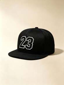 1pc Men Women 23 Number Embroidered Snapback Cap Adjustable Flat Brim Hip Hop Baseball Hat For Street Sports Daily Wear - Multicolor - View 6
