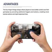 Mobile Game Controller L1R1 Trigger Joystick Handle, Compatible With IOS And Android Phones, Suitable For Fornite, Includes 4 Game Finger Sleeves - Multicolor - View 6