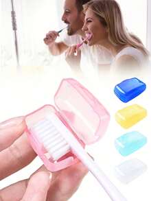 1/3/5/10pcs Toothbrush Head Protective Cover, Transparent Portable Toothbrush Head Storage Box, Travel Toothbrush Head Protective Sleeve, Suitable For Home Hygiene, Outdoor Camping, Gym, Travel, Bathroom Accessories, Toothbrush And Toothpaste Storage - Multicolor - View 1